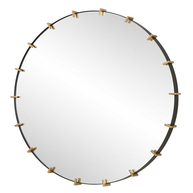 Uttermost Pali Black Iron with Antiqued Gold Large Round Mirror