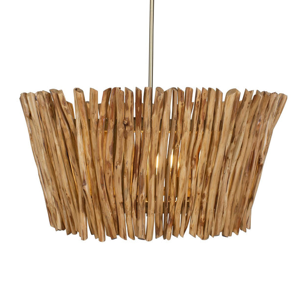 Uttermost Rhea Chandelier Trimmed Wooden Branches Shade