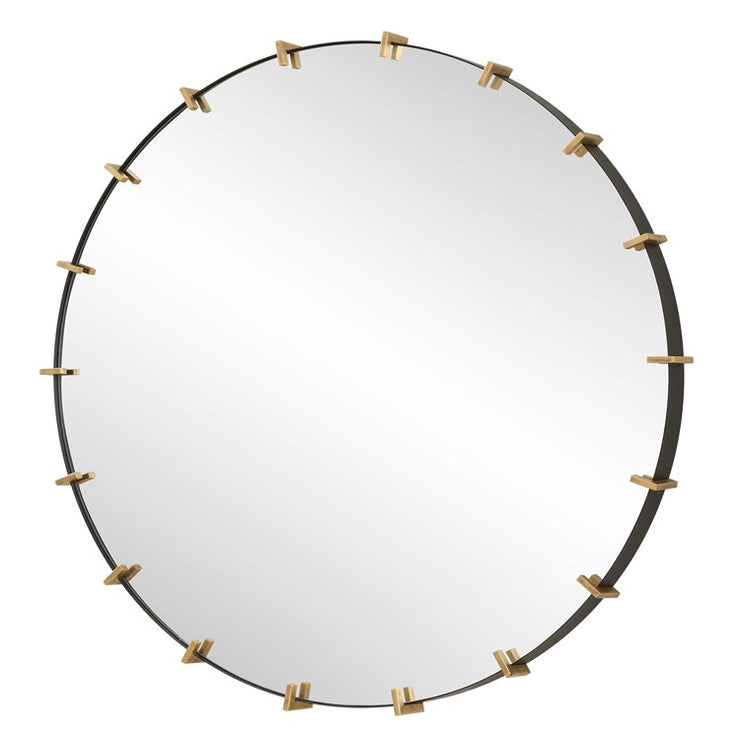 Uttermost Pali Black Iron with Antiqued Gold Large Round Mirror