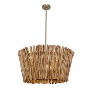Uttermost Rhea Chandelier Trimmed Wooden Branches Shade