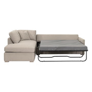 Essentials For Living Clara 112” Slim Arm Sleeper Queen LF Sectional ~ LiveSmart Gellar Jute, Natural Gray Oak