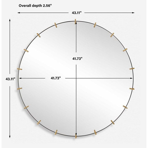 Uttermost Pali Black Iron with Antiqued Gold Large Round Mirror