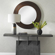 Uttermost Dutton Dark Stained Bamboo Round Mirror