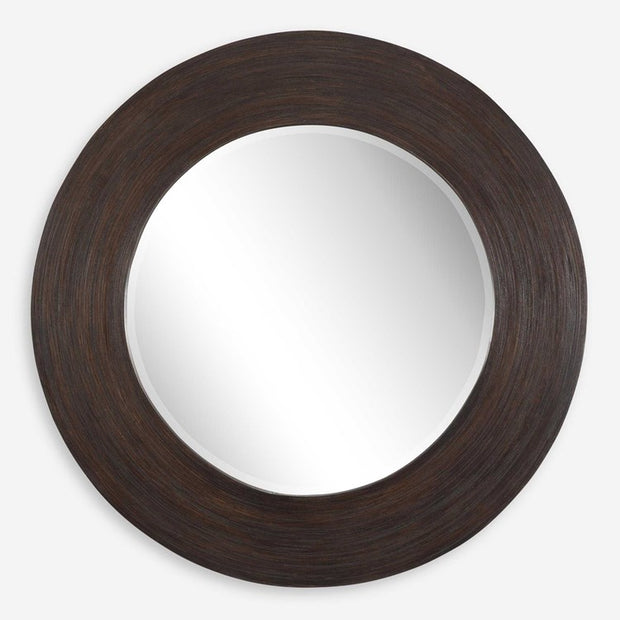 Uttermost Dutton Dark Stained Bamboo Round Mirror
