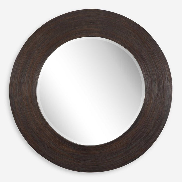 Uttermost Dutton Dark Stained Bamboo Round Mirror