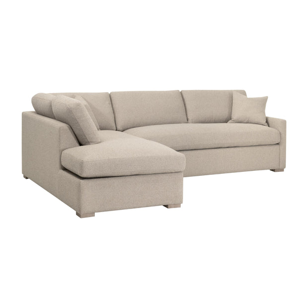 Essentials For Living Clara 112” Slim Arm Sleeper Queen LF Sectional ~ LiveSmart Gellar Jute, Natural Gray Oak