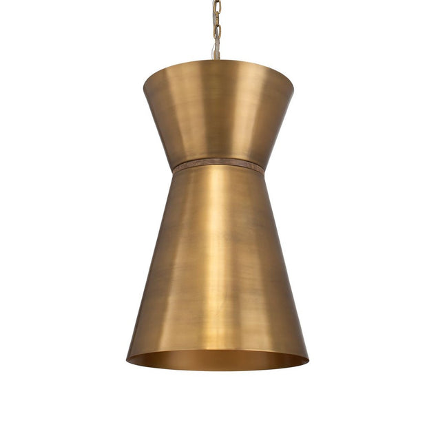 Uttermost Crocker Antique Brass Offset Cone Pendant