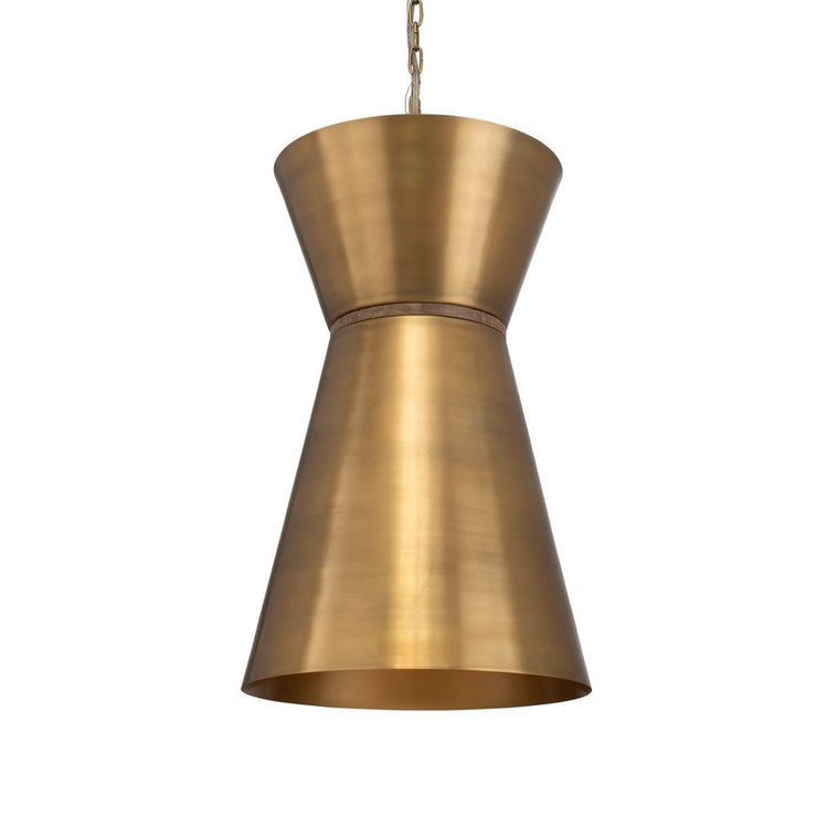 Uttermost Crocker Antique Brass Offset Cone Pendant
