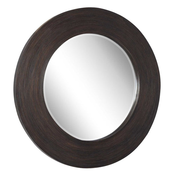 Uttermost Dutton Dark Stained Bamboo Round Mirror