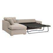 Essentials For Living Clara 112” Slim Arm Sleeper Queen LF Sectional ~ LiveSmart Gellar Jute, Natural Gray Oak