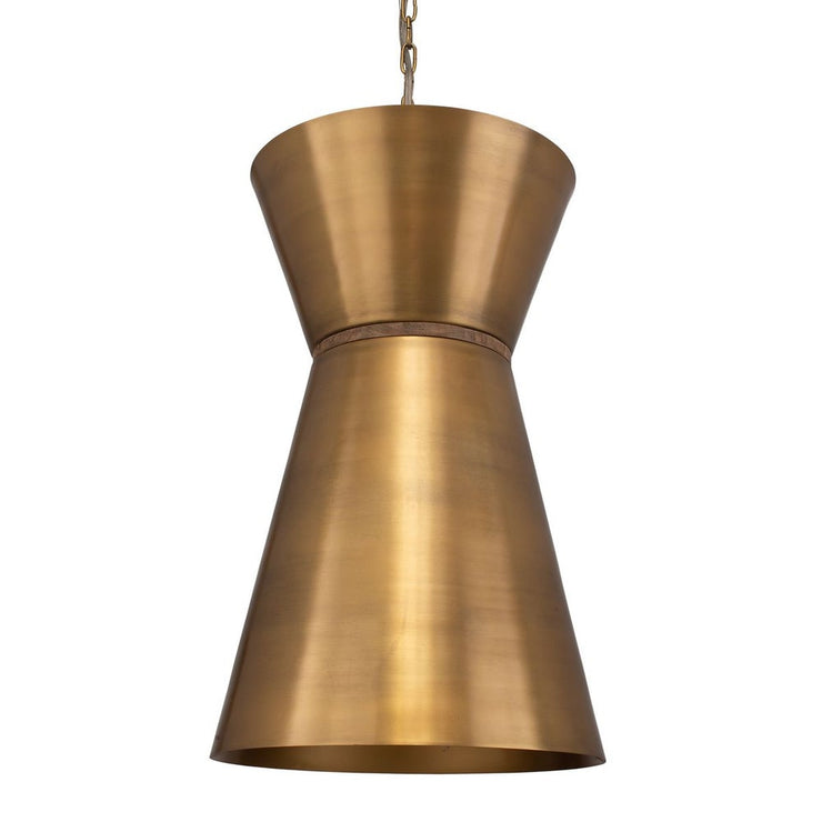 Uttermost Crocker Antique Brass Offset Cone Pendant