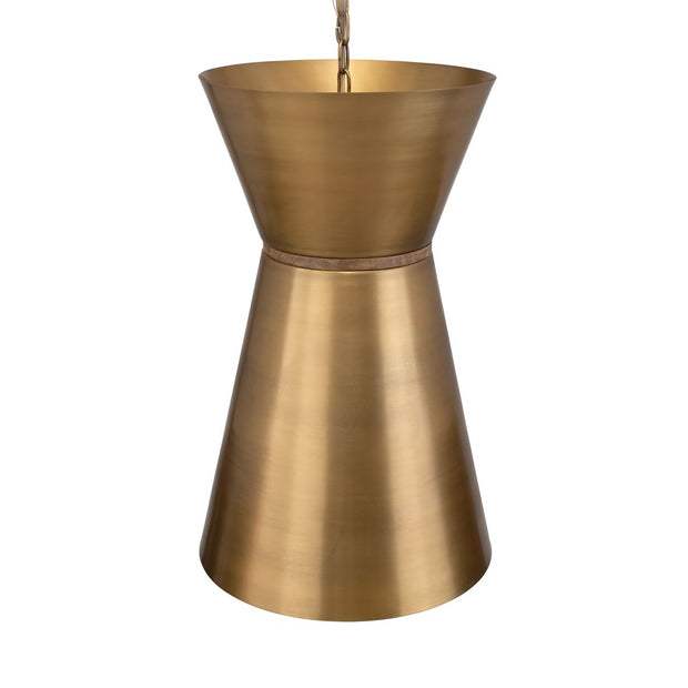 Uttermost Crocker Antique Brass Offset Cone Pendant