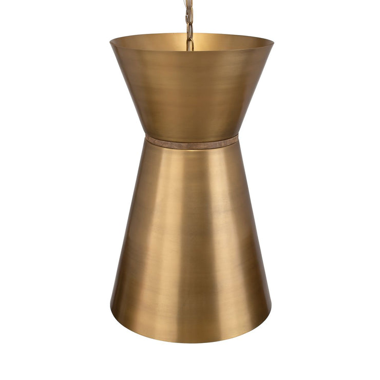 Uttermost Crocker Antique Brass Offset Cone Pendant