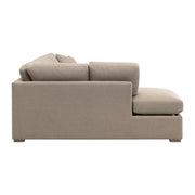 Essentials For Living Clara 112” Slim Arm Sleeper Queen LF Sectional ~ LiveSmart Gellar Jute, Natural Gray Oak