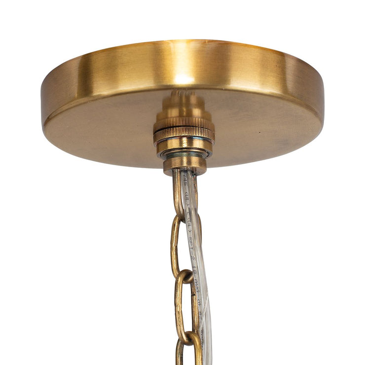 Uttermost Crocker Antique Brass Offset Cone Pendant