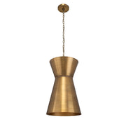 Uttermost Crocker Antique Brass Offset Cone Pendant