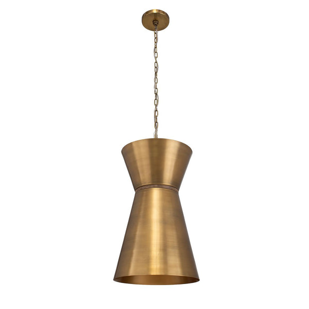 Uttermost Crocker Antique Brass Offset Cone Pendant