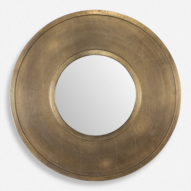 Uttermost Axel Antiqued Brass Round Mirror