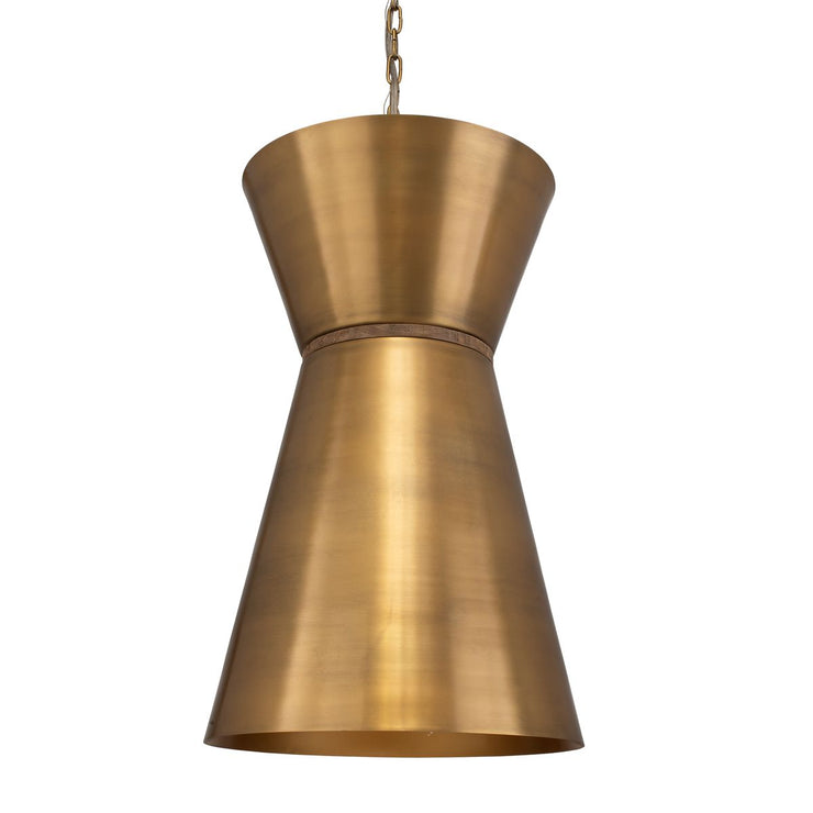Uttermost Crocker Antique Brass Offset Cone Pendant