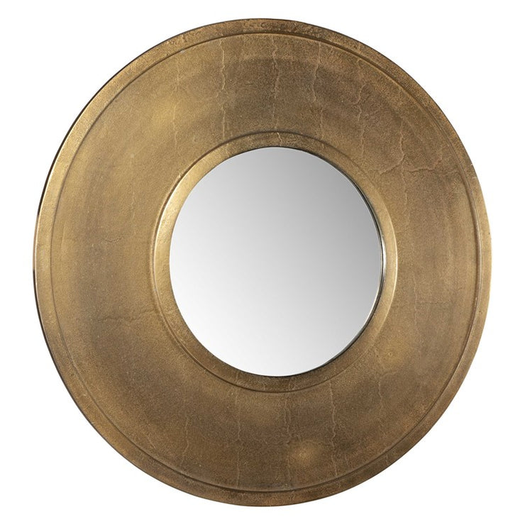 Uttermost Axel Antiqued Brass Round Mirror