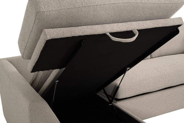 Essentials For Living Clara 112” Slim Arm Sleeper Queen LF Sectional ~ LiveSmart Gellar Jute, Natural Gray Oak