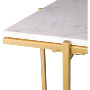 Surya Anaya Modern White Marble Top With Gold Metal Base Coffee Table ANA-007