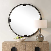 Uttermost Cornelia Dark Bronze Iron Round Mirror