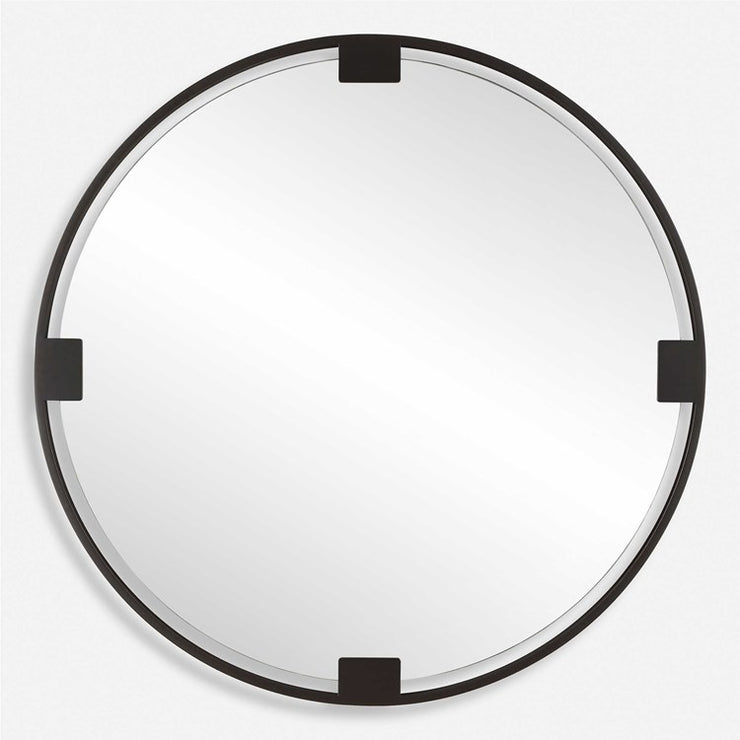 Uttermost Cornelia Dark Bronze Iron Round Mirror