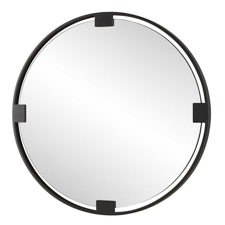 Uttermost Cornelia Dark Bronze Iron Round Mirror