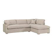 Essentials For Living Clara 112” Slim Arm Sleeper Queen RF Sectional ~ LiveSmart Gellar Jute, Natural Gray Oak