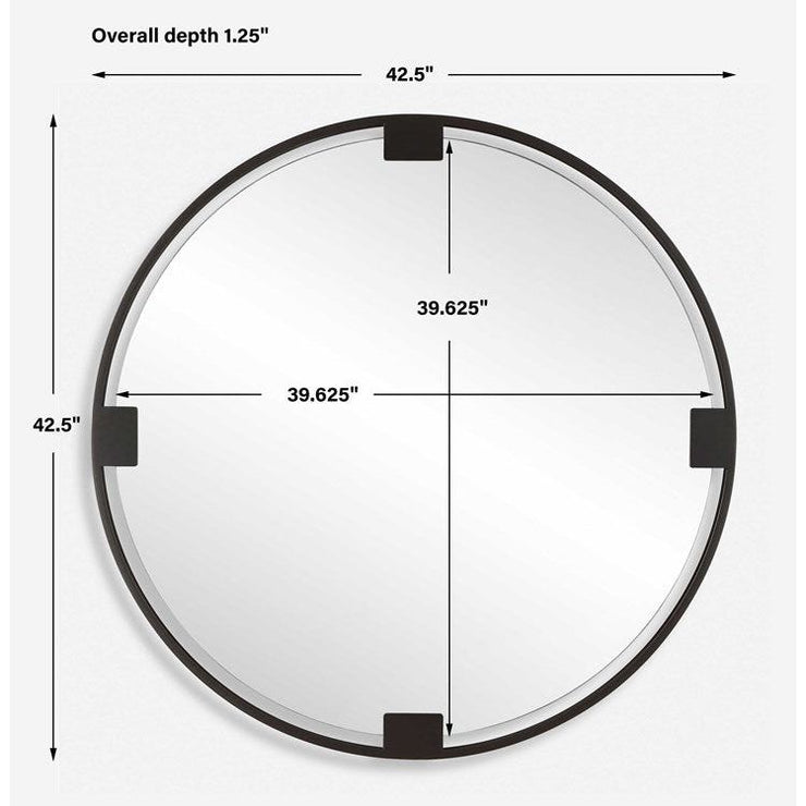 Uttermost Cornelia Dark Bronze Iron Round Mirror