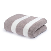Kashwere Ultra Plush Mink & Creme 2 Stripe Throw Blanket
