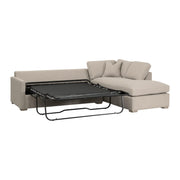 Essentials For Living Clara 112” Slim Arm Sleeper Queen RF Sectional ~ LiveSmart Gellar Jute, Natural Gray Oak