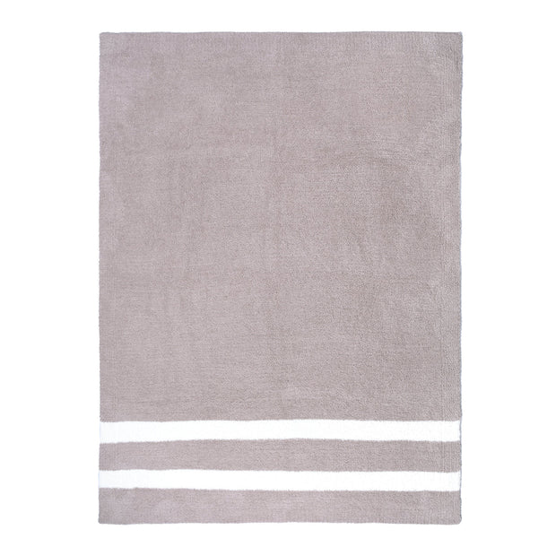 Kashwere Ultra Plush Mink & Creme 2 Stripe Throw Blanket