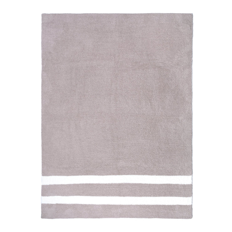 Kashwere Ultra Plush Mink & Creme 2 Stripe Throw Blanket