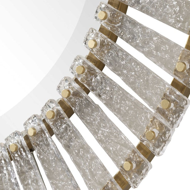 Uttermost Denali Textured Glass and Brushed Gold Iron Round Mirror