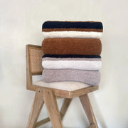 Kashwere Ultra Plush Haystack, Navy & Creme Heritage Striped Throw Blanket