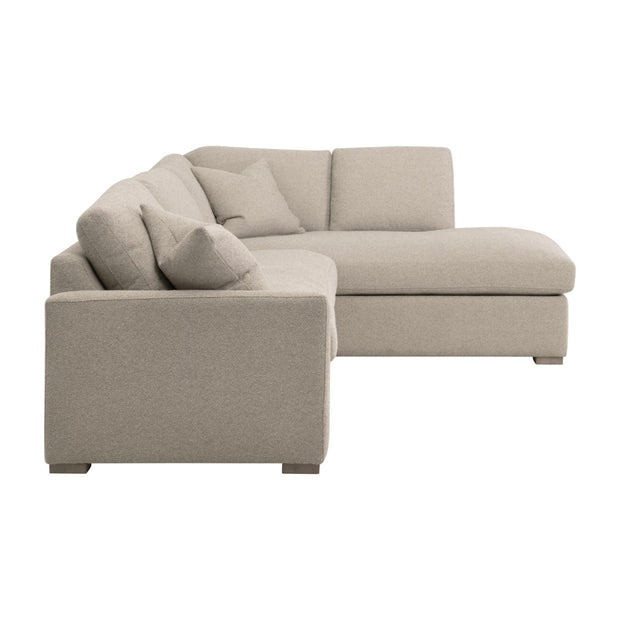 Essentials For Living Clara 112” Slim Arm Sleeper Queen RF Sectional ~ LiveSmart Gellar Jute, Natural Gray Oak
