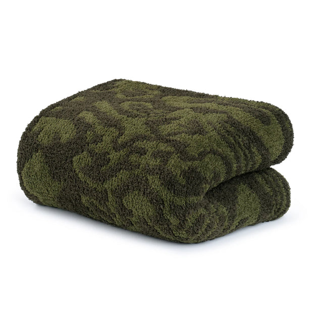 Kashwere Dark Olive and Pine Damask Cloud Throw Blanket