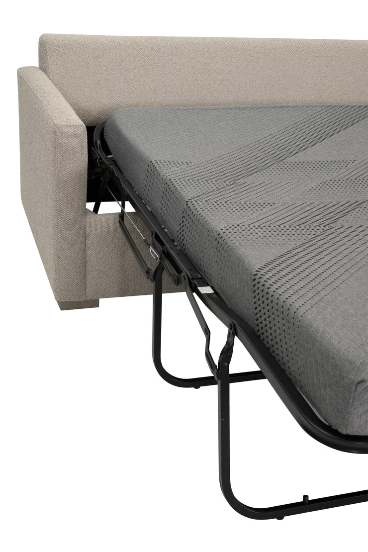 Essentials For Living Clara 112” Slim Arm Sleeper Queen RF Sectional ~ LiveSmart Gellar Jute, Natural Gray Oak