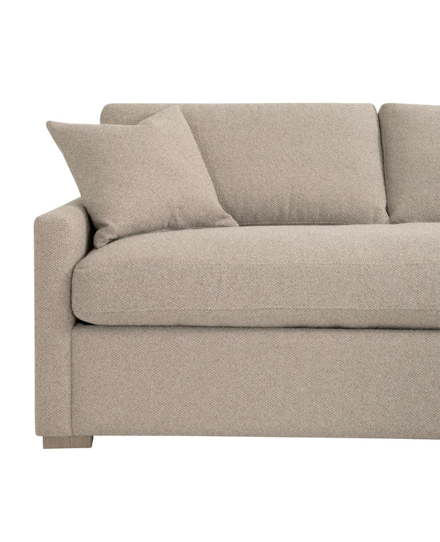 Essentials For Living Clara 112” Slim Arm Sleeper Queen RF Sectional ~ LiveSmart Gellar Jute, Natural Gray Oak