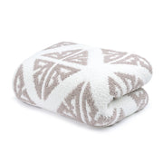Kashwere Creme & Mink Tile Print Cloud Throw Blanket