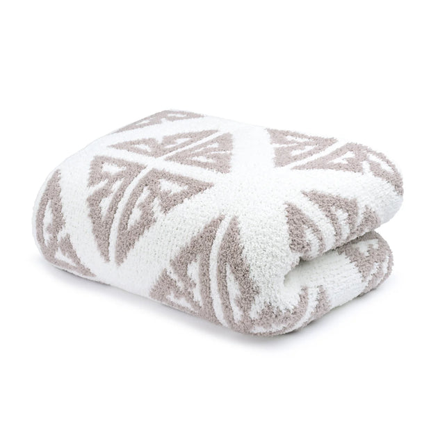 Kashwere Creme & Mink Tile Print Cloud Throw Blanket