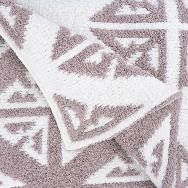 Kashwere Creme & Mink Tile Print Cloud Throw Blanket