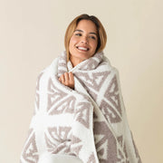 Kashwere Creme & Mink Tile Print Cloud Throw Blanket
