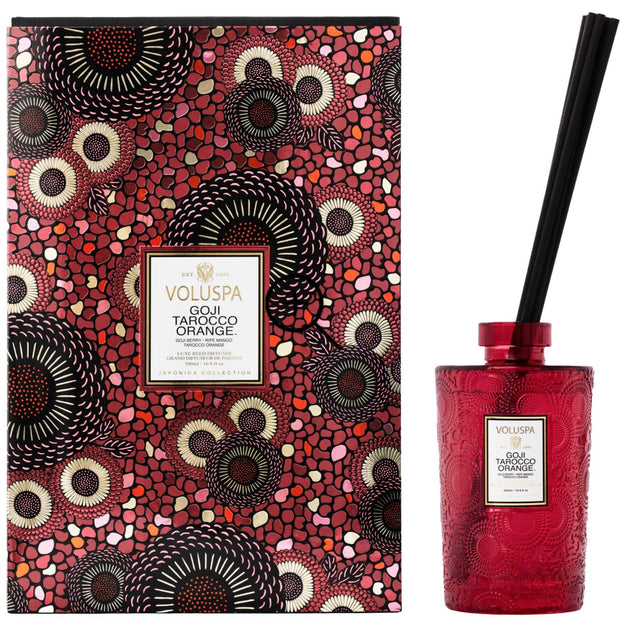Voluspa Goji Tarocco Orange Luxe Reed Diffuser Set