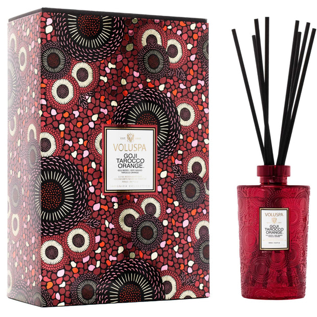 Voluspa Goji Tarocco Orange Luxe Reed Diffuser Set