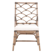 Essentials For Living Crescent Dining Chair ~ Matte Gray Rattan, Blanche, Matte Gray Binding