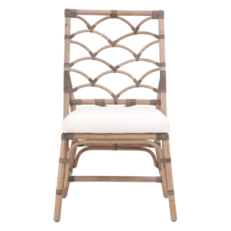 Essentials For Living Crescent Dining Chair ~ Matte Gray Rattan, Blanche, Matte Gray Binding
