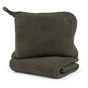 Kashwere Ultra Plush Dark Olive Travel Blanket & Pouch